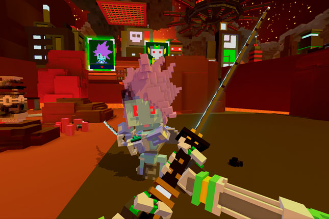 Clone-Drone-in-the-Hyperdome-Gameplay-Kata Briga de robôs - Clone Drone in the Hyperdome review