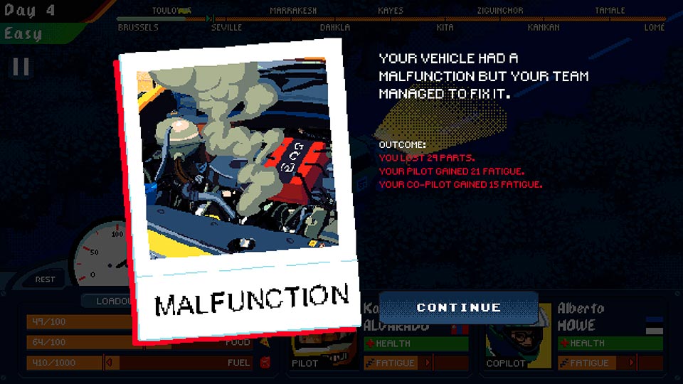 Desert-Race-Adventures-gameplay-malfunction Desert-Race-Adventures-gameplay-malfunction Desert Race Adventures: Primeiras Impressões do Roguelike de Rally e Estratégia